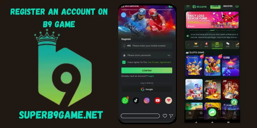 Register an Account On B9 Game